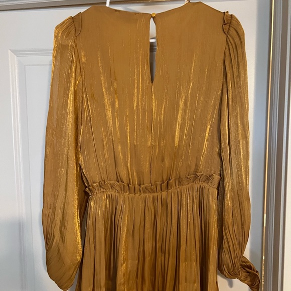 Vici Nathalia Satin Ruffle Dress in Honey - Medium - Picture 3 of 6